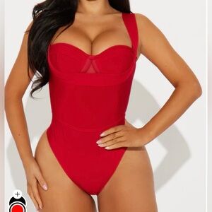 Fashion Nova Red Bandage Bodysuit